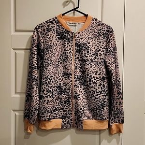 Bomber Jacket: Pink w/Leopard Jacket
